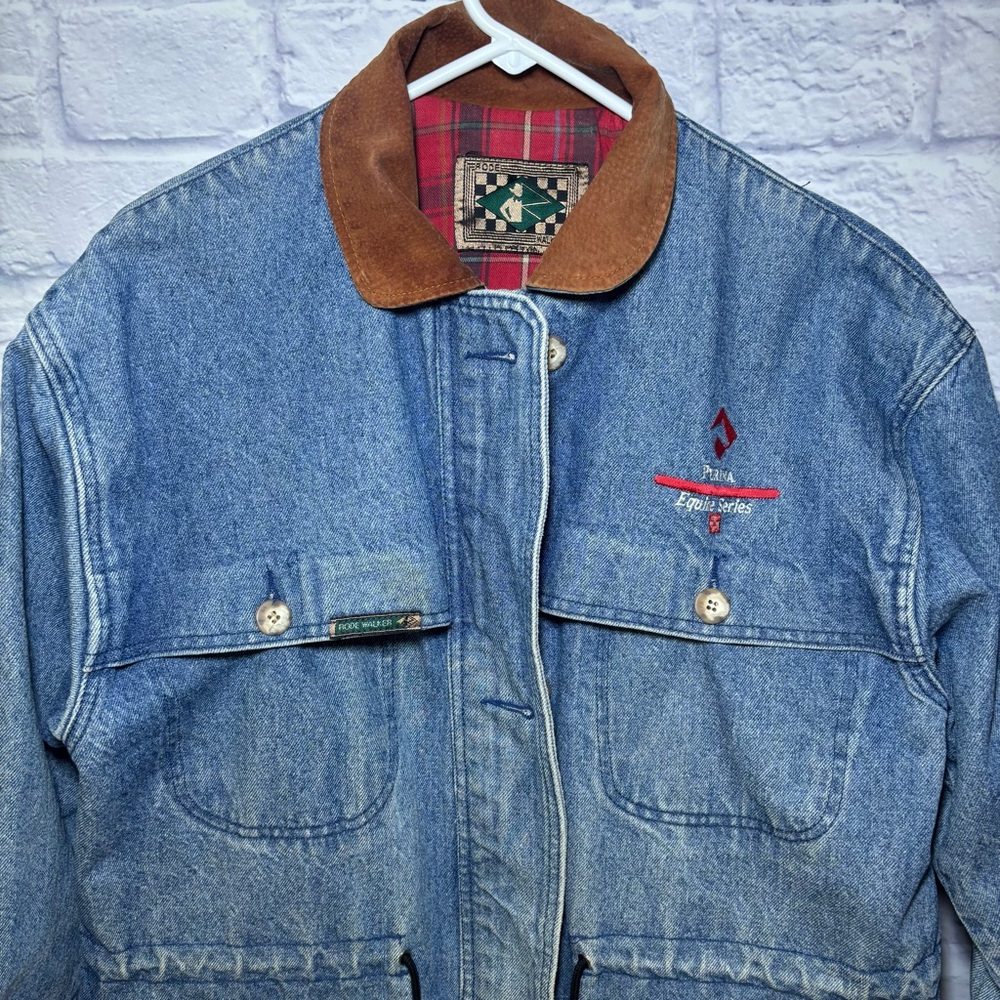 Rode Walker Vintage Chore Barn Field Coat Blue Denim Jacket Men's Medium USA